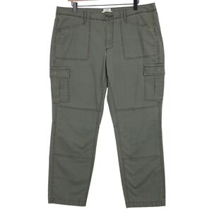 L.L. BEAN Favorite Fit Cargo Pants Ws Sz 16 Olive Green Utility Straight 36x27